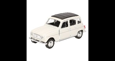 Modelauto Renault 4 - wit - 11 cm - schaalmodel auto - schaal 1:34