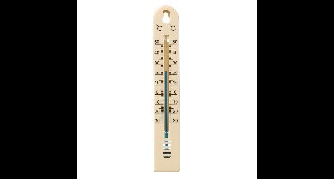 Nature Buitenthermometer - beige - 3 x 17 cm - tuin thermometer