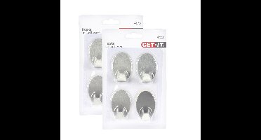 Ophang haakjes zelfklevend - 8x - keuken - badkamer - rvs - D3.5 cm