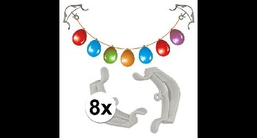 Ophangsysteem klemmen - 8x stuks - slingers/ballonnen - Hoekklemmen
