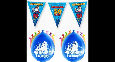 Paperdreams Abraham/50 jaar feest set - Ballonnen & vlaggenlijnen - 17x stuks