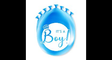 Paperdreams Geboorte Jongen thema Ballonnen - 24x - Blauw - Versiering/Feestartikelen
