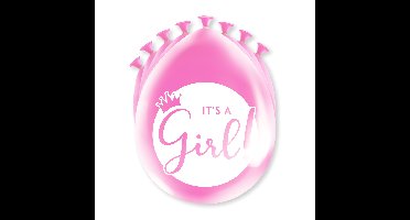 Paperdreams Geboorte Meisje thema Ballonnen - 24x - Roze - Versiering/feestartikelen