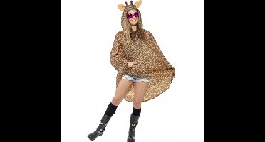 Party regenponcho giraffe print - dames - verkleedkleding - festival