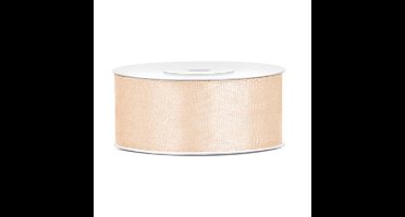 Partydeco Cadeaulint - creme - 2,5 cm x 25 meter - satijn