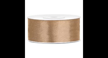 Partydeco Cadeaulint - goud - 2,5 cm x 25 meter - satijn
