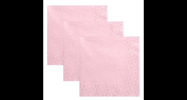 Partydeco tafel servetten - 60x - roze - 33 x 33 cm - papier - Wegwerp