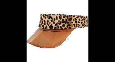 PartyXplosion Carnaval verkleed zonneklep - panter - transparante klep