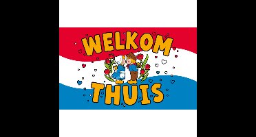 PartyXplosion Welkom Thuis Vlag XXL - 90x150 cm - Polyester