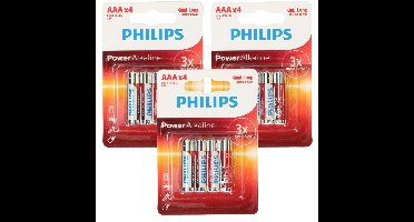 Philips Triple A batterijen - Power Alkaline - AAA - set 12x stuks