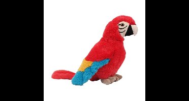 Pia Toys Knuffeldier Papegaai - pluche stof - rood - 24 cm