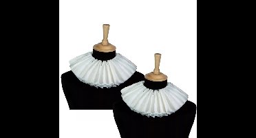 Pietenkraag/page kraag - 2x - wit - papier - Sint/Piet verkleed accessoires