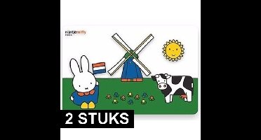 Placemats Nijntje in het weiland - 2x - 44 x 29 cm - Ontbijt/diner