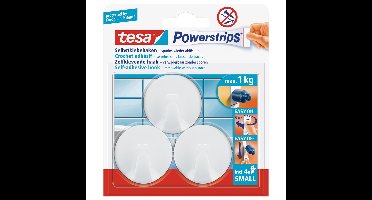 Powerstrips ronde haken small Tesa 3 stuks 4 cm