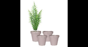 Pro Garden Bloempot - 4x - taupe - rond - D40 cm - kunststof