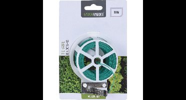 Pro Garden IJzerdraad / planten binddraad / staaldraad - groen - ommanteld - 30 meter