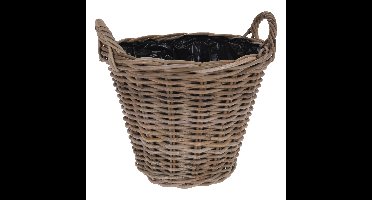 Pro garden opberg bewaarmand van rotan - Dia 22/38 cm - H36 cm