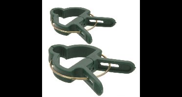 Pro Garden Plantenklemmen/plantenclips - 60x - kunststof - groen - 2 formaten