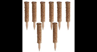 Pro garden plantenstok kokos - 8x - eucalyptushout - D4,5 x H30 cm