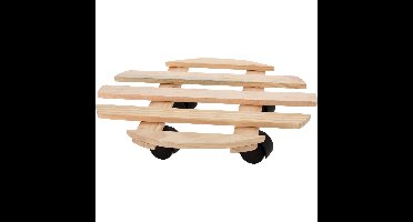 Pro Garden Plantentrolley - hout - naturel - rond - D35 cm - 50 kilo