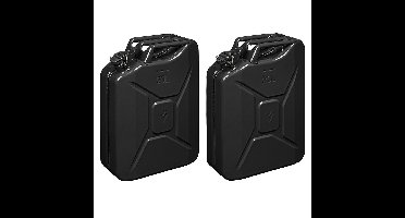 Pro Plus Jerrycan - 2x - zwart - 20 liter - metaal