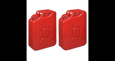 Pro Plus Metalen jerrycan in het rood - 2x - 20 Liter - brandstof