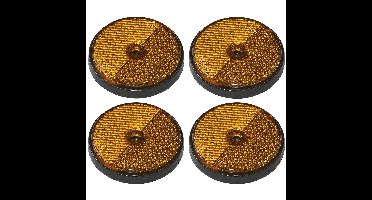 Pro Plus Reflector - set 4x - oranje - schroefbevestiging - 60mm - rond