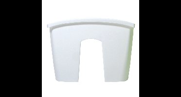 Prosperplast Plantenbak - railing - kunststof - 39 cm - parel wit