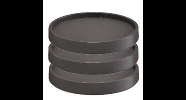 Prosperplast Plantenonderzetter - 3x - rond - 45 cm - antraciet