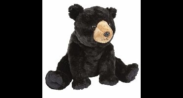 Ravensden pluche knuffeldier Beer - zwart - 30 cm - teddyberen