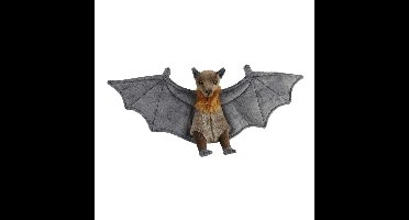 Ravensden pluche vleermuis knuffeldier - grijs - 36 cm - Vleermuizen knuffels