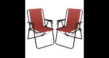 Redcliffs Klapstoel unica - 2x - terracotta - 75 x 38 cm - metaal/polyester