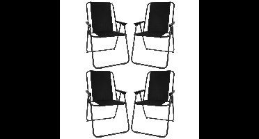 Redcliffs Klapstoel unica - 4x - zwart - 75 x 38 cm - metaal/polyester