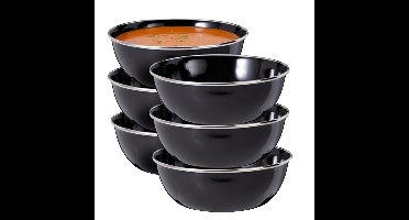 Redcliffs Kommenset - 6x stuks - zwart - 15 x 5 cm - schaaltjes
