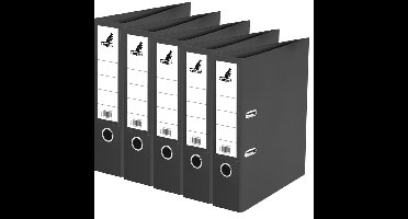 Ringband map/ordners A4 - 5x - zwart - 31 x 28 x 7 cm - Documentenmap