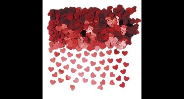 Rode glimmende hartjes confetti