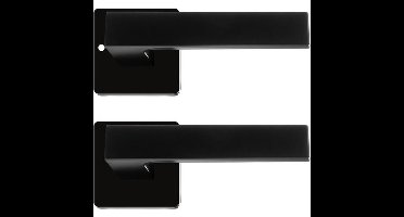 Ruhhy Deurhendel set - 8x stuks - zwart - deurgreep - deurkruk