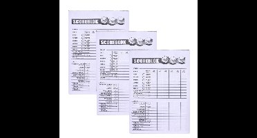 Scoreblok Yahtzee - 3x - blok 100 vellen - dobbelspel - punten opschrijven