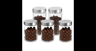 Secret de Gourmet - 5x keuken voorraadpotten - glas - 2 formaten