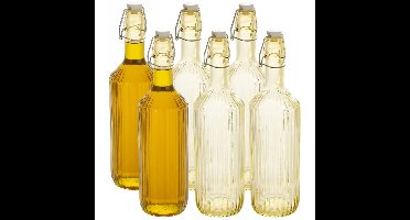 Secret de Gourmet Beugelfles / Weckfles - 6x - geel glas - 1 liter