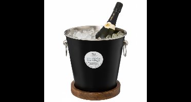 Secret de Gourmet Champagnekoeler - met onderzetter - mangohout - RVS