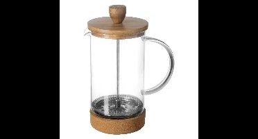 Secret de Gourmet French press cafetiere - glas/bamboe - 600 ml