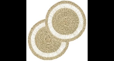 Secret de Gourmet Placemat - 10x - zeegras naturel - rond - 38 cm