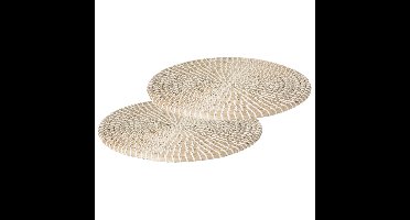 Secret de Gourmet Tafel Placemat - 6x - zeegras - wit - D35 cm