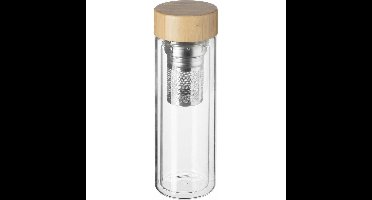 Secret de Gourmet Theefles - dubbelwandig - glas/bamboe - 40 cl