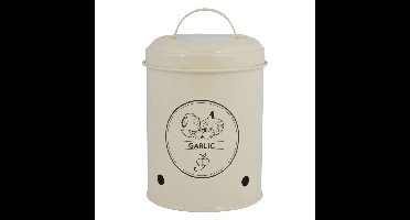 Secret du Potager Knoflook pot - metaal - creme - 17 x 12 cm