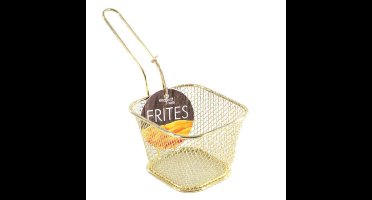 Serveermandje - goud - 10 cm - patatmandje - snack mandje