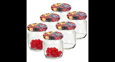 Set van 12x stuks glazen weckpotten/inmaakpotten met schroefdop 425 ml