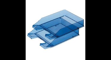 Set van 12x stuks kantoor postbakjes transparant blauw A4 van HAN