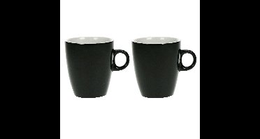 Set van 12x stuks koffie kopjes/bekers zwart 190 ml